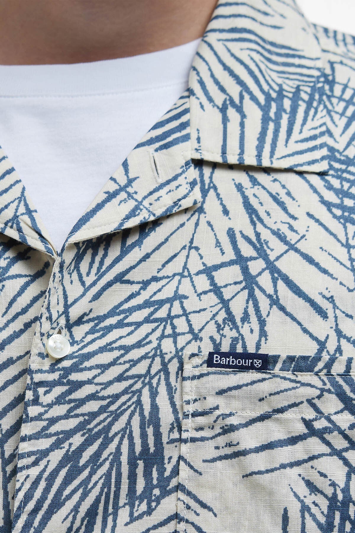 Falmouth Printed Regular Short-Sleeved Shirt - OATMEAL