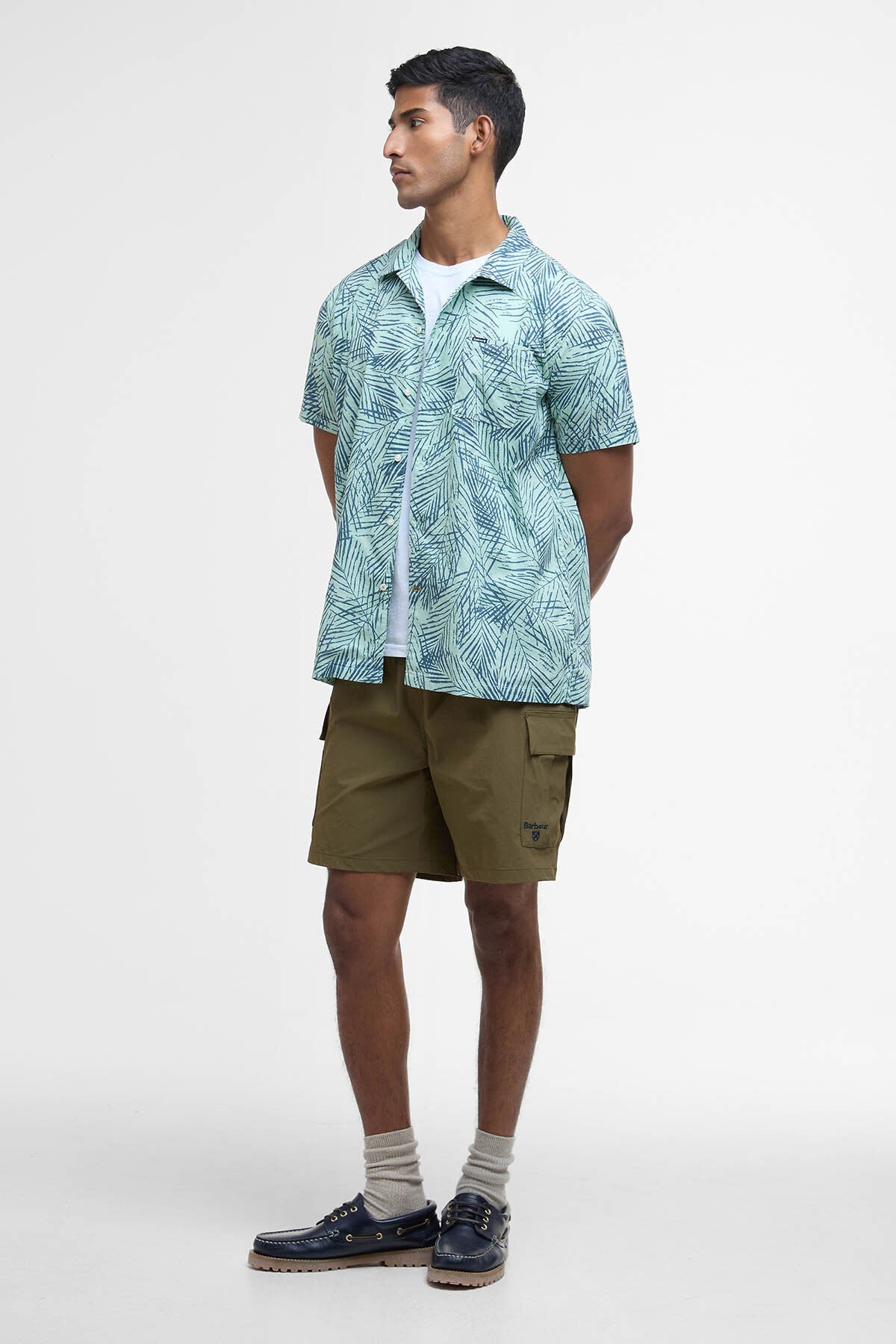 Falmouth Printed Regular Short-Sleeved Shirt - PALE APPLE
