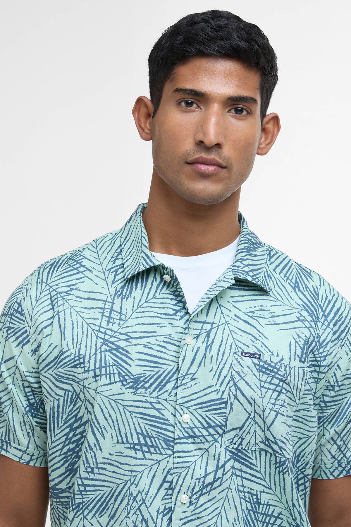 Falmouth Printed Regular Short-Sleeved Shirt - PALE APPLE