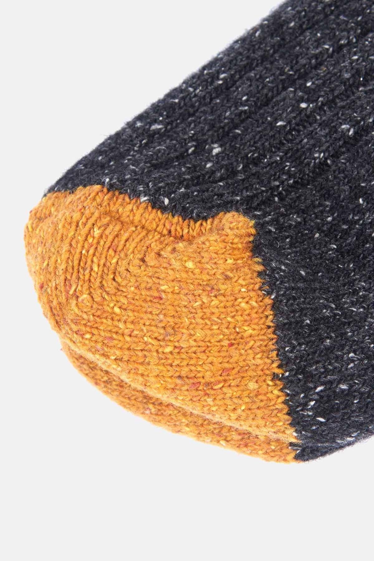 Cotton Socks - CHARCOAL/OCHRE