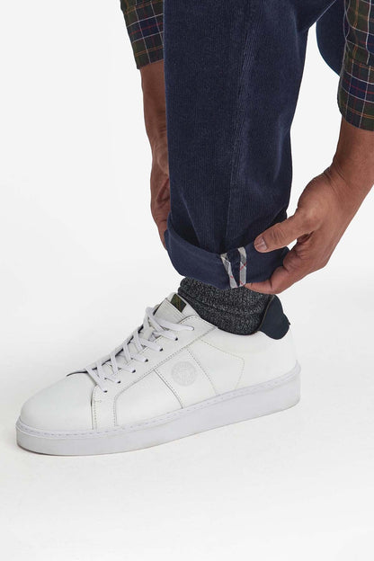 Stretch Cord Tailored Trousers - NAVY