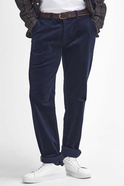 Stretch Cord Tailored Trousers - NAVY