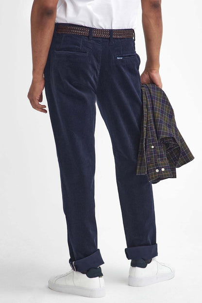 Stretch Cord Tailored Trousers - NAVY