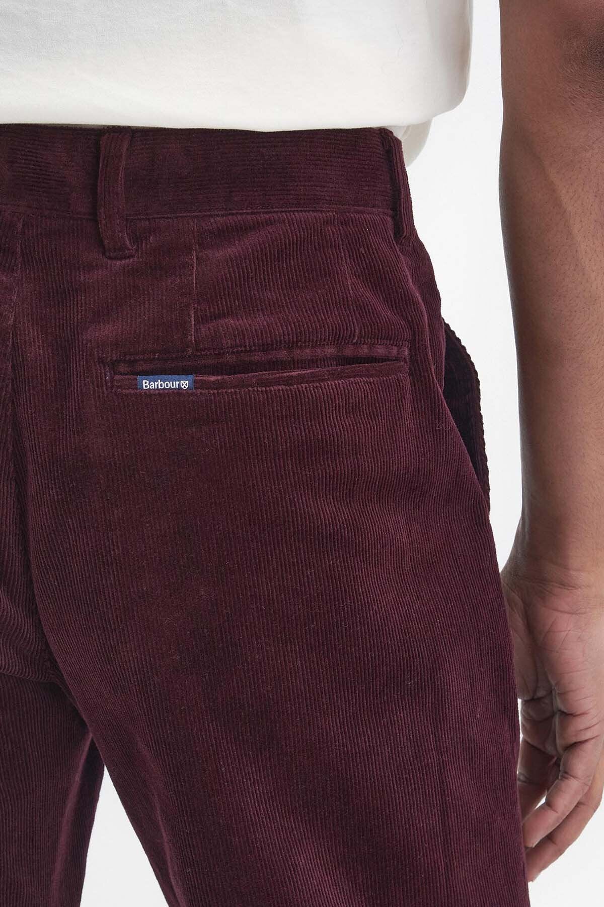 Stretch Cord Tailored Trousers - DARK MERLOT