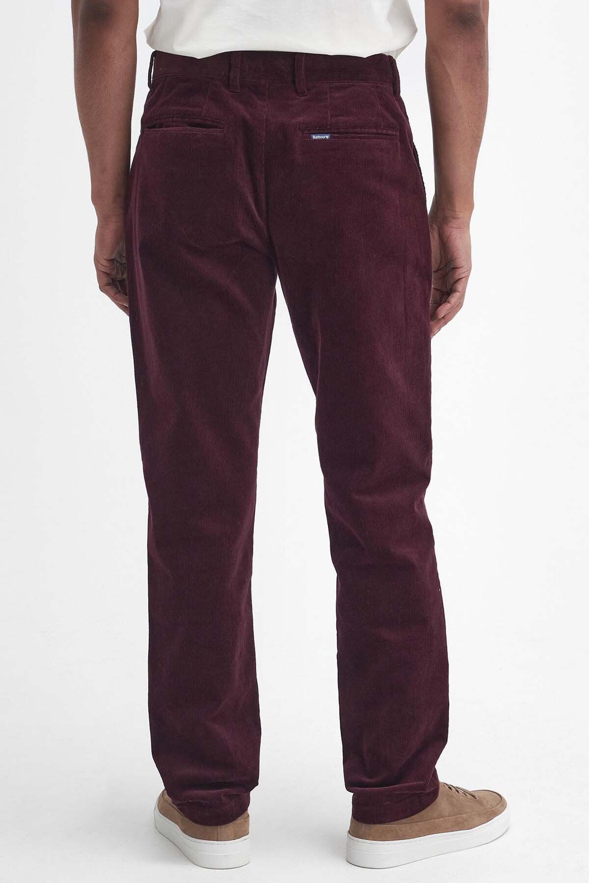 Stretch Cord Tailored Trousers - DARK MERLOT