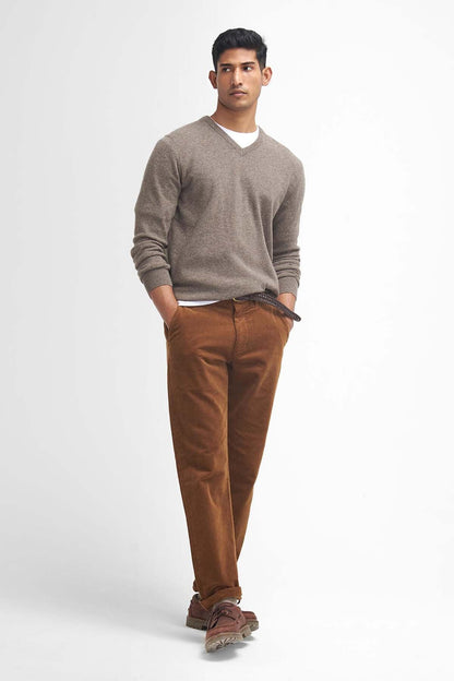 Stretch Cord Tailored Trousers - DARK HONEY