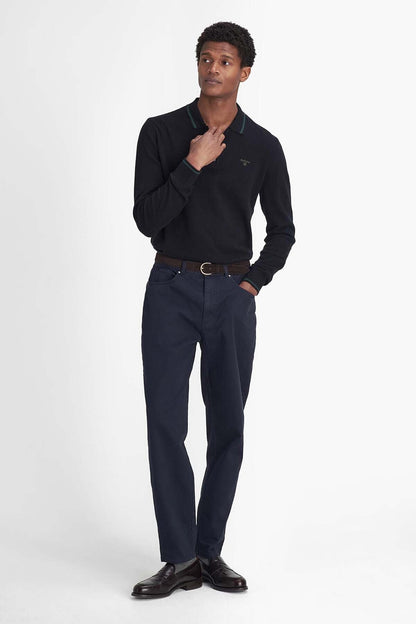 Washed Stretch Regular Trousers - DARK NAVY
