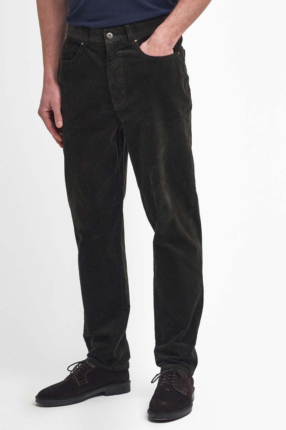 Stretch Cord Regular Trousers - FOREST