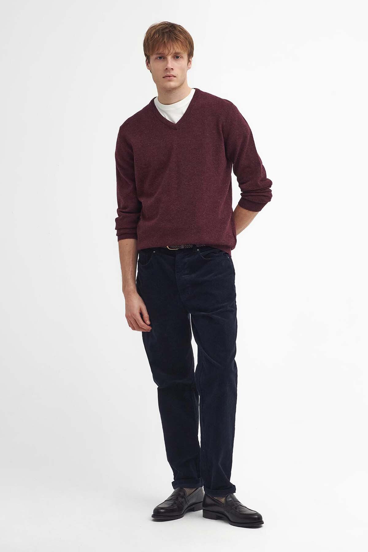 Stretch Cord Regular Trousers - NAVY