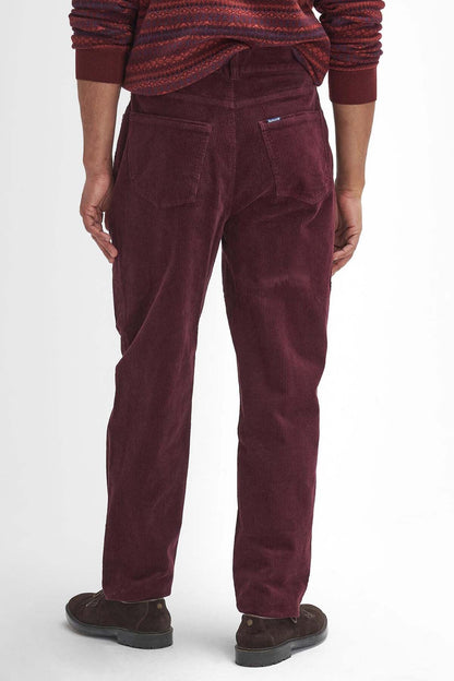 Stretch Cord Regular Trousers - DARK MERLOT