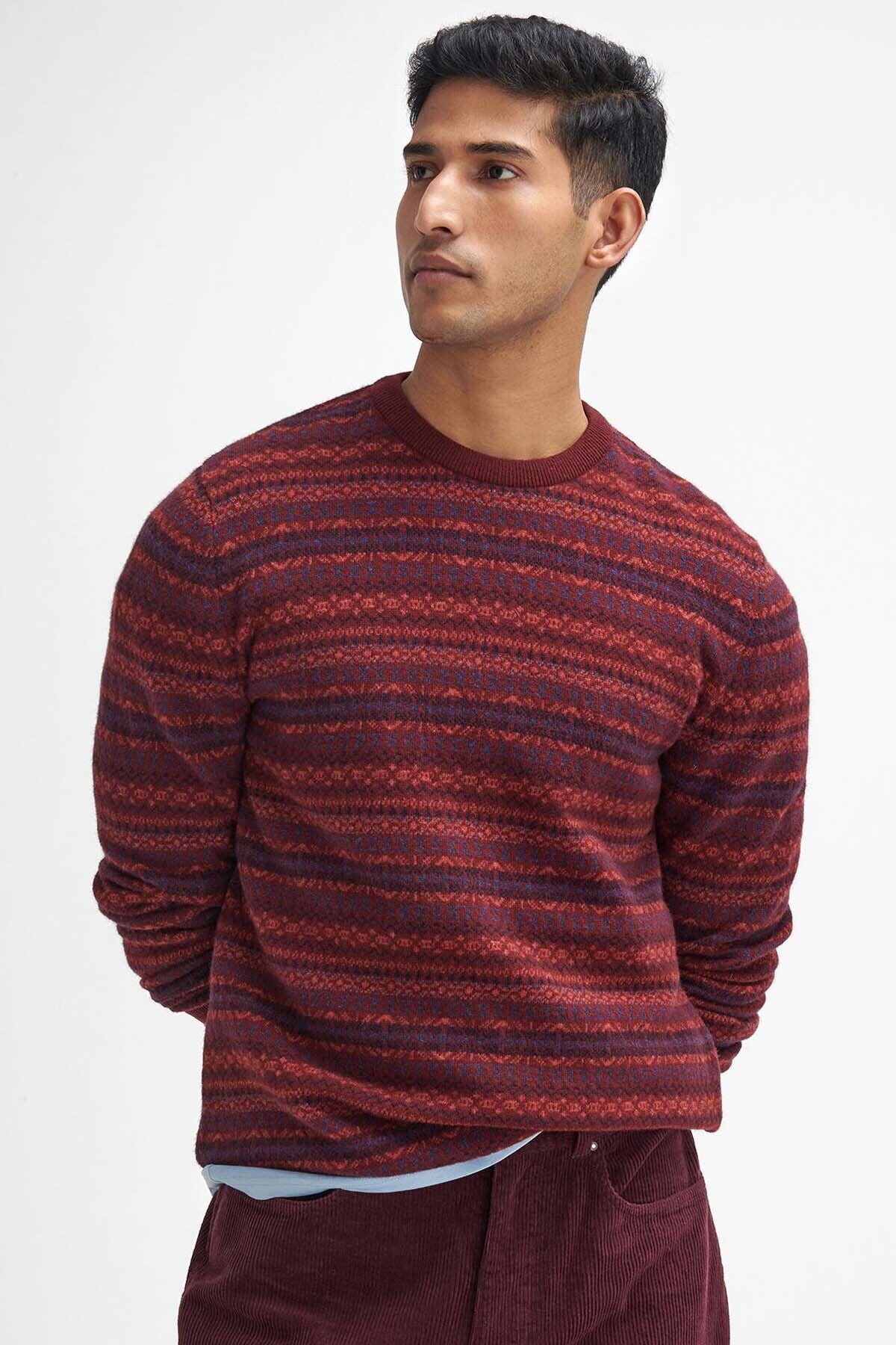 Stretch Cord Regular Trousers - DARK MERLOT