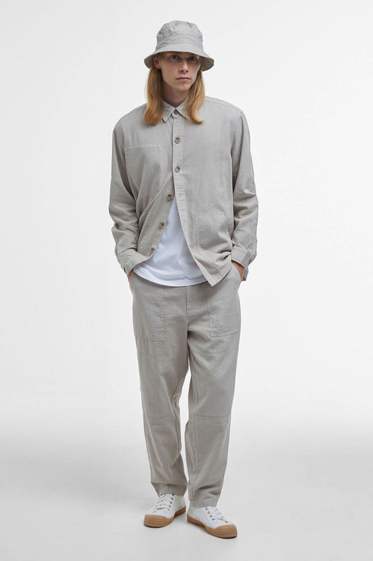 Linen-Blend Relaxed Trousers - MIST