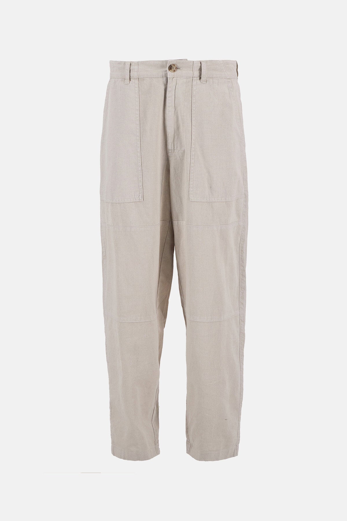 Linen-Blend Relaxed Trousers - MIST