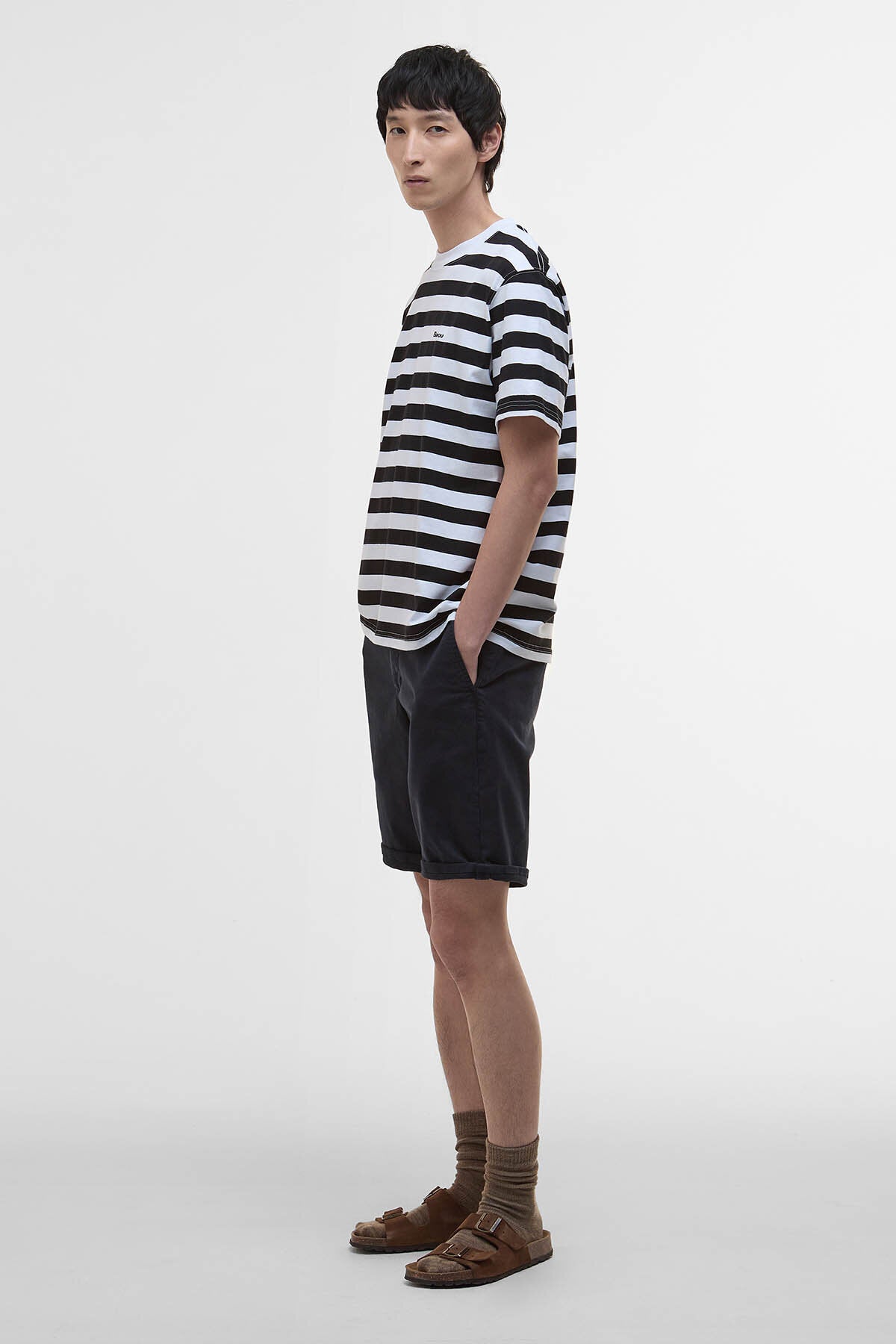 Saltford Striped Oversized T-Shirt - BLACK