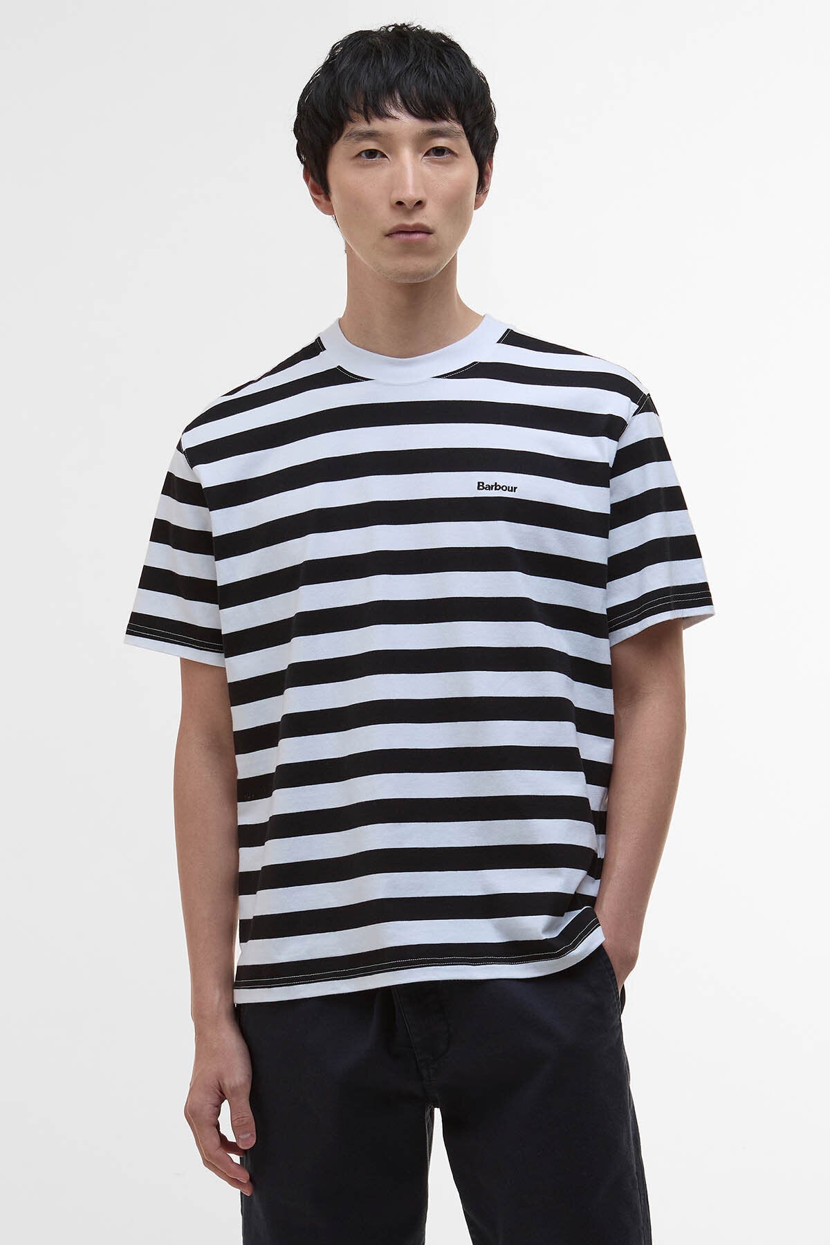 Saltford Striped Oversized T-Shirt - BLACK