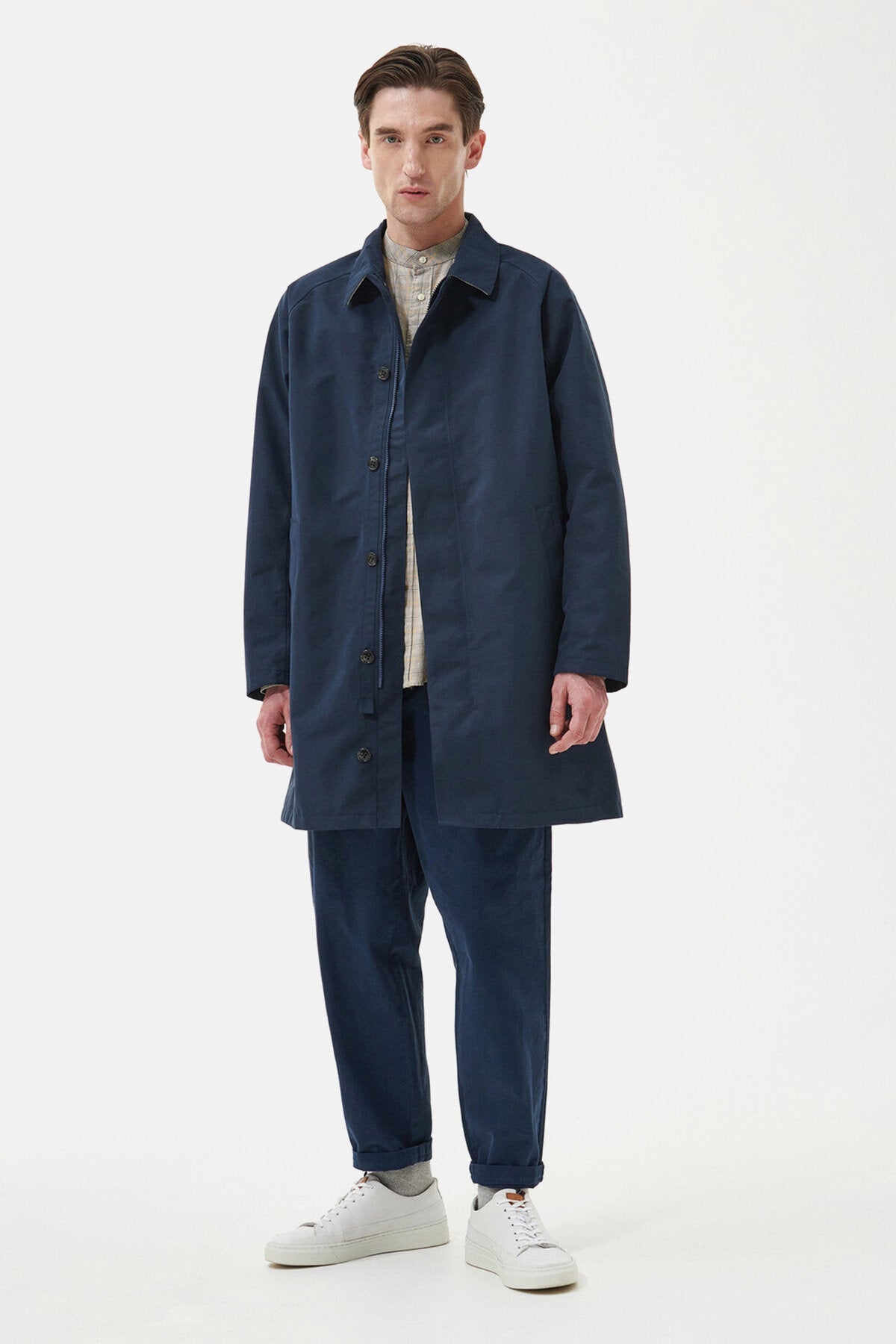 Cambridge Waterproof Mac - NAVY/FOREST MIST