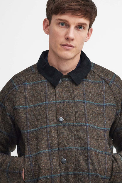 Bedale Check Wool Jacket - BROWN