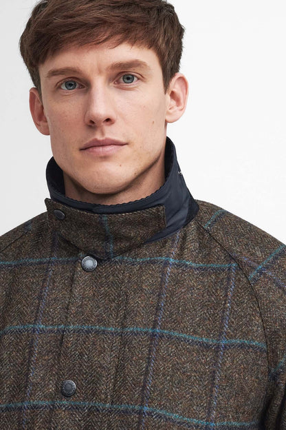 Bedale Check Wool Jacket - BROWN