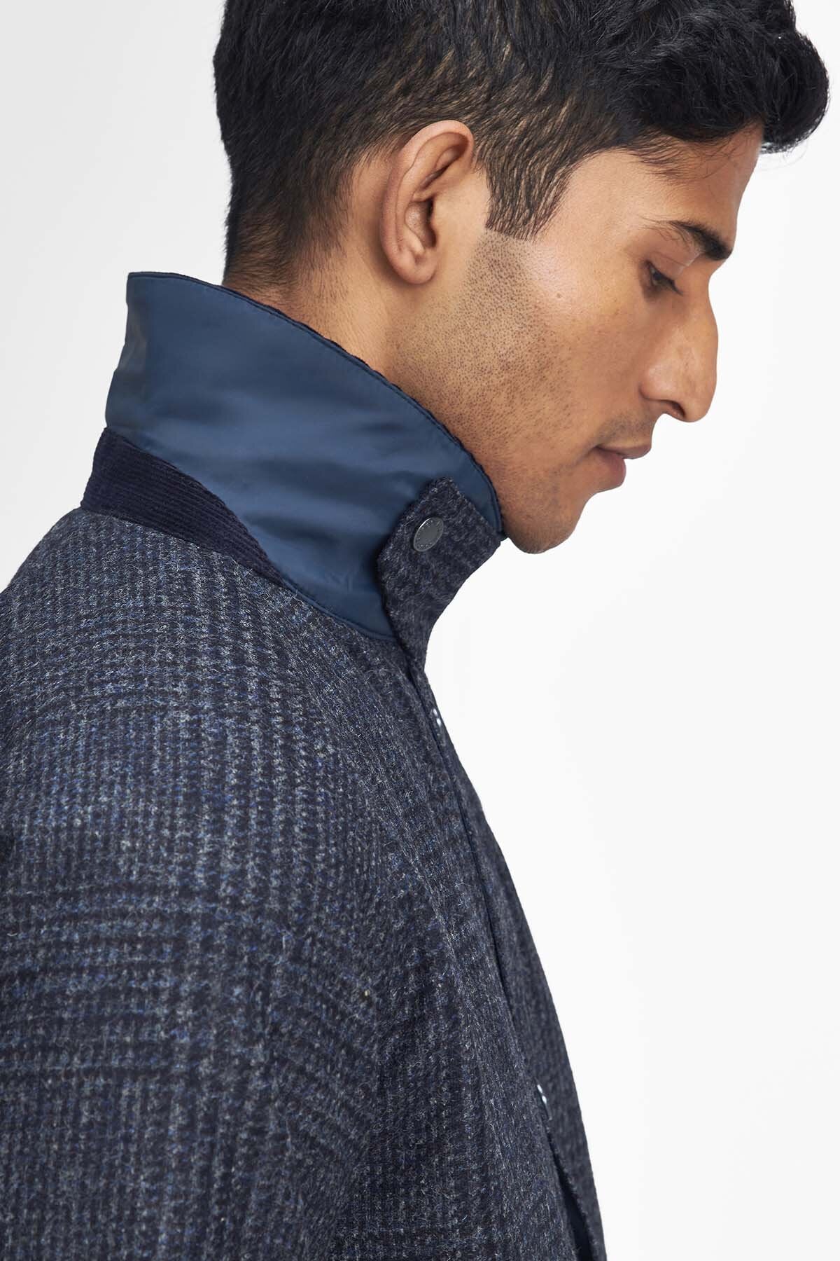 Bedale Check Wool Jacket - NAVY