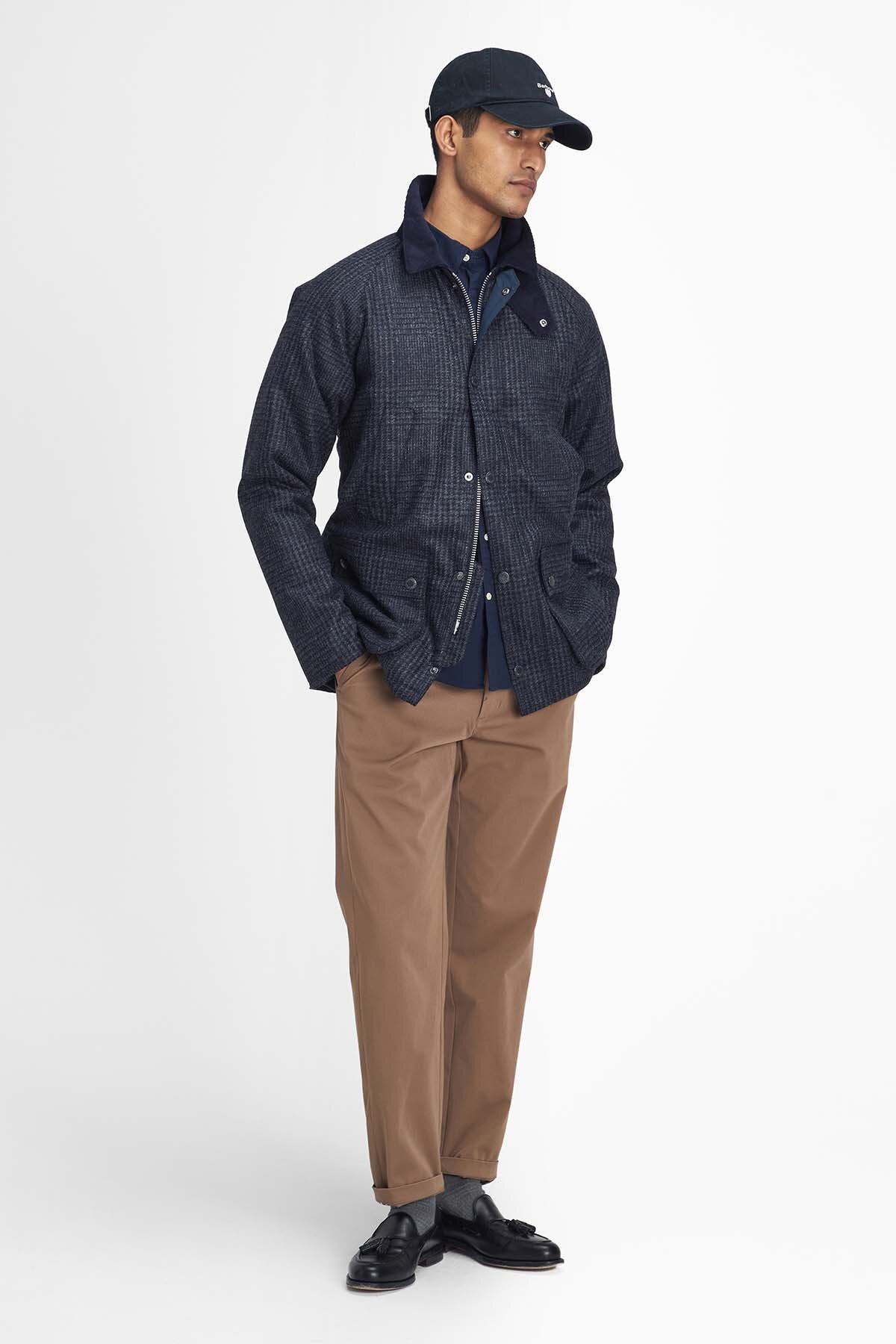 Bedale Check Wool Jacket - NAVY