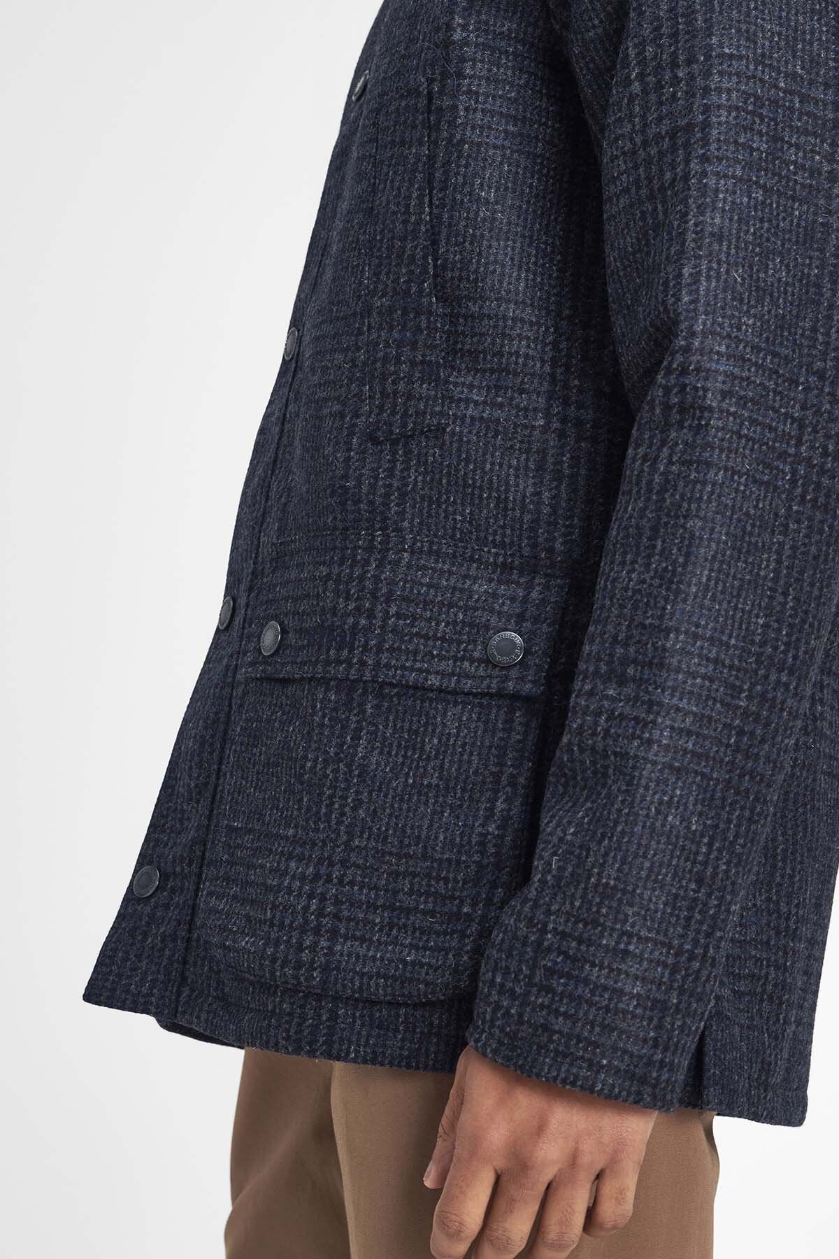 Bedale Check Wool Jacket - NAVY