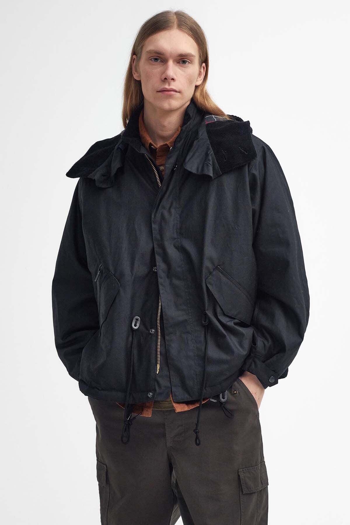 Short Wind Waxed Parka - BLACK