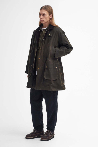 Bedale Waxed Trench Coat - OLIVE
