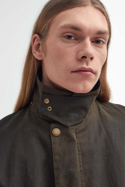 Bedale Waxed Trench Coat - OLIVE