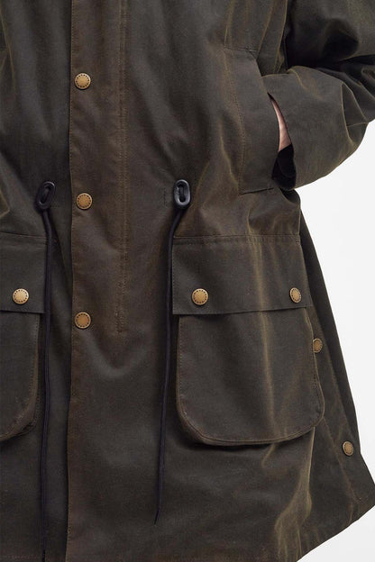 Bedale Waxed Trench Coat - OLIVE