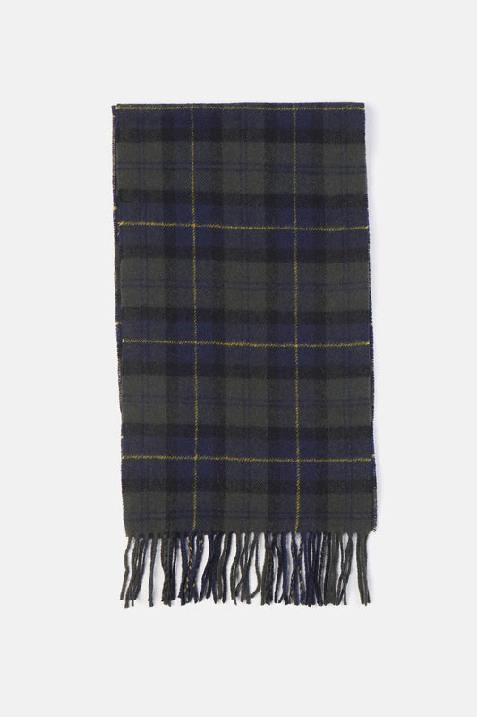 Tartan Lambswool Scarf - OLIVE NIGHT