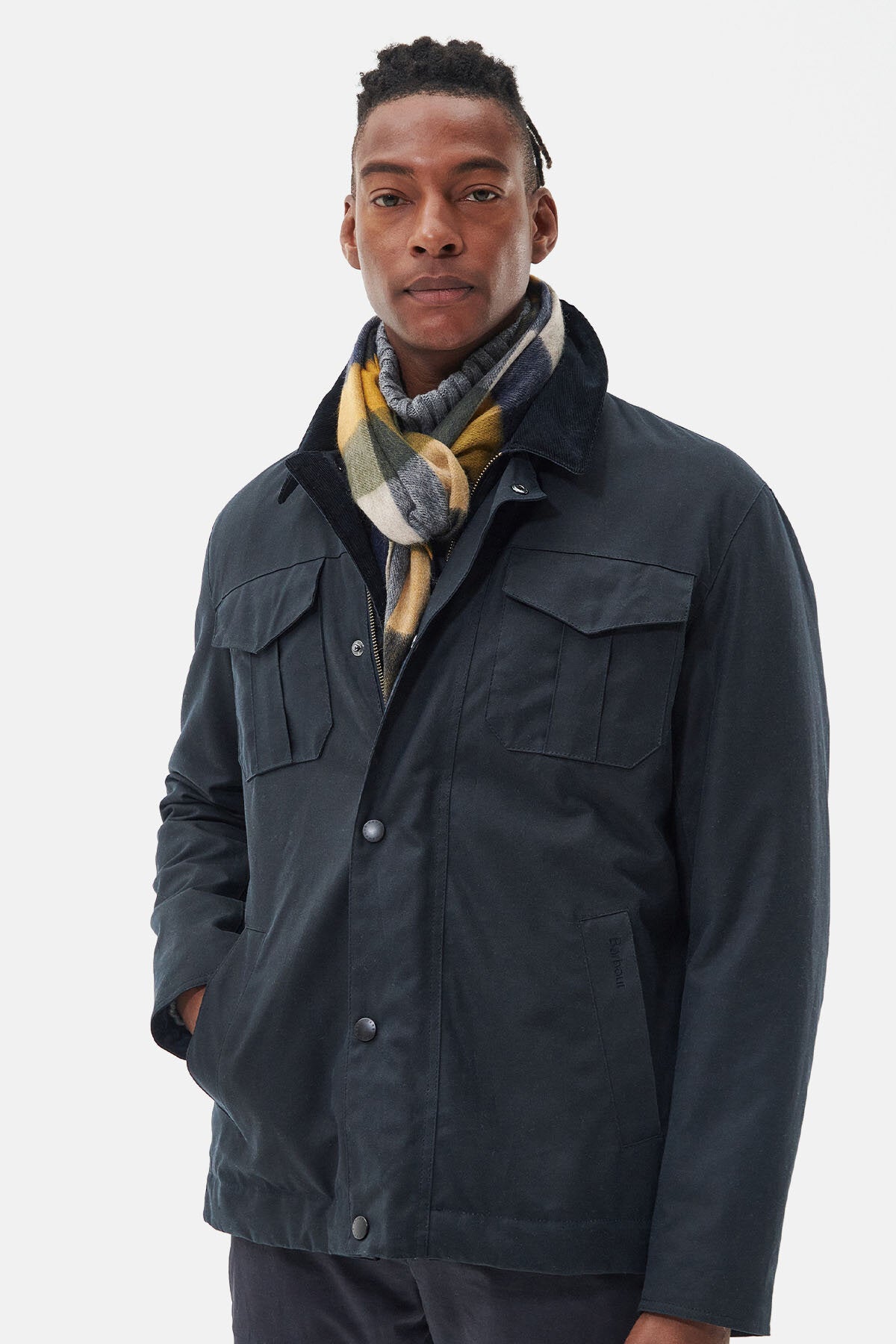 Large Tattersall Scarf - FOREST MIST