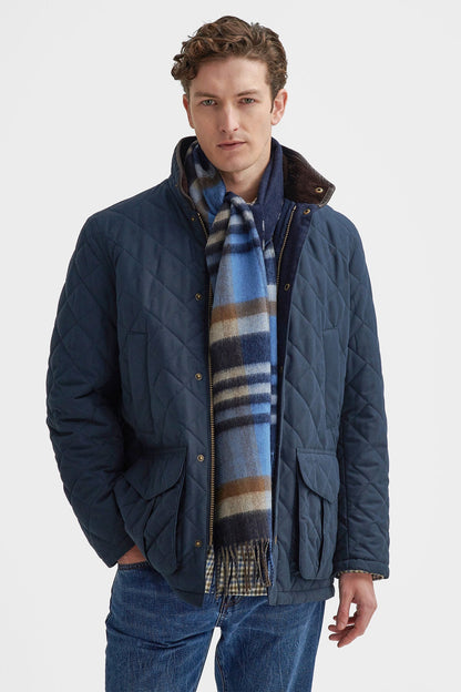 Field Reversible Wool Scarf - NAVY