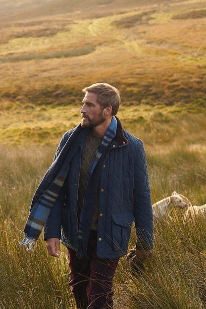 Field Reversible Wool Scarf - NAVY